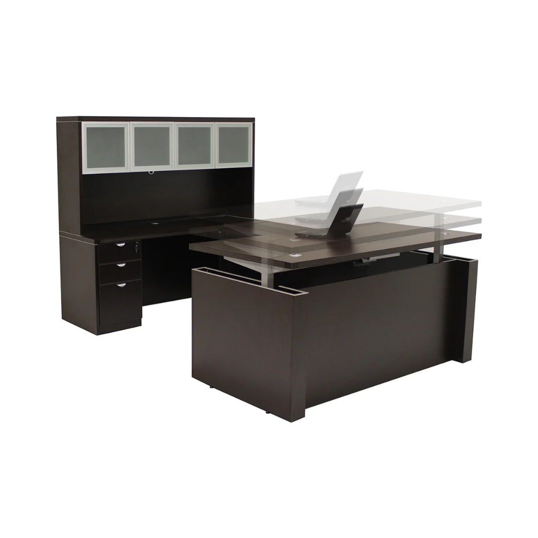 Concealed sit-to-stand desk