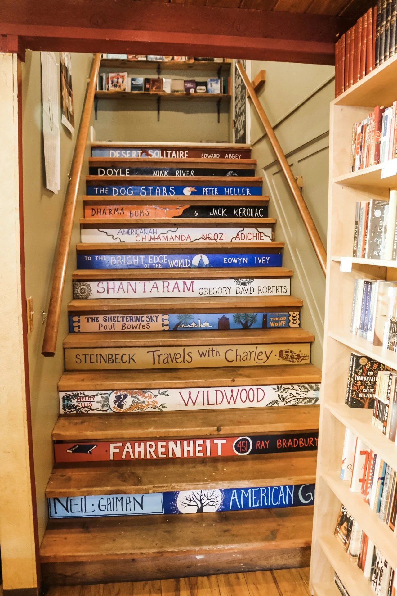 Loved these clever stairs leading to the second floor at Dudleys Bookshop Cafe.