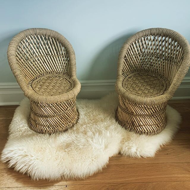 Pint-size rattan chairs for my two year-old&rsquo;s playroom. I wonder what she and her friends will talk about when they sit in them (for .2 seconds) 😉 
#playroom #kidsroom #kidsroomdecor #rattan #bohostyle #kidsroominspo