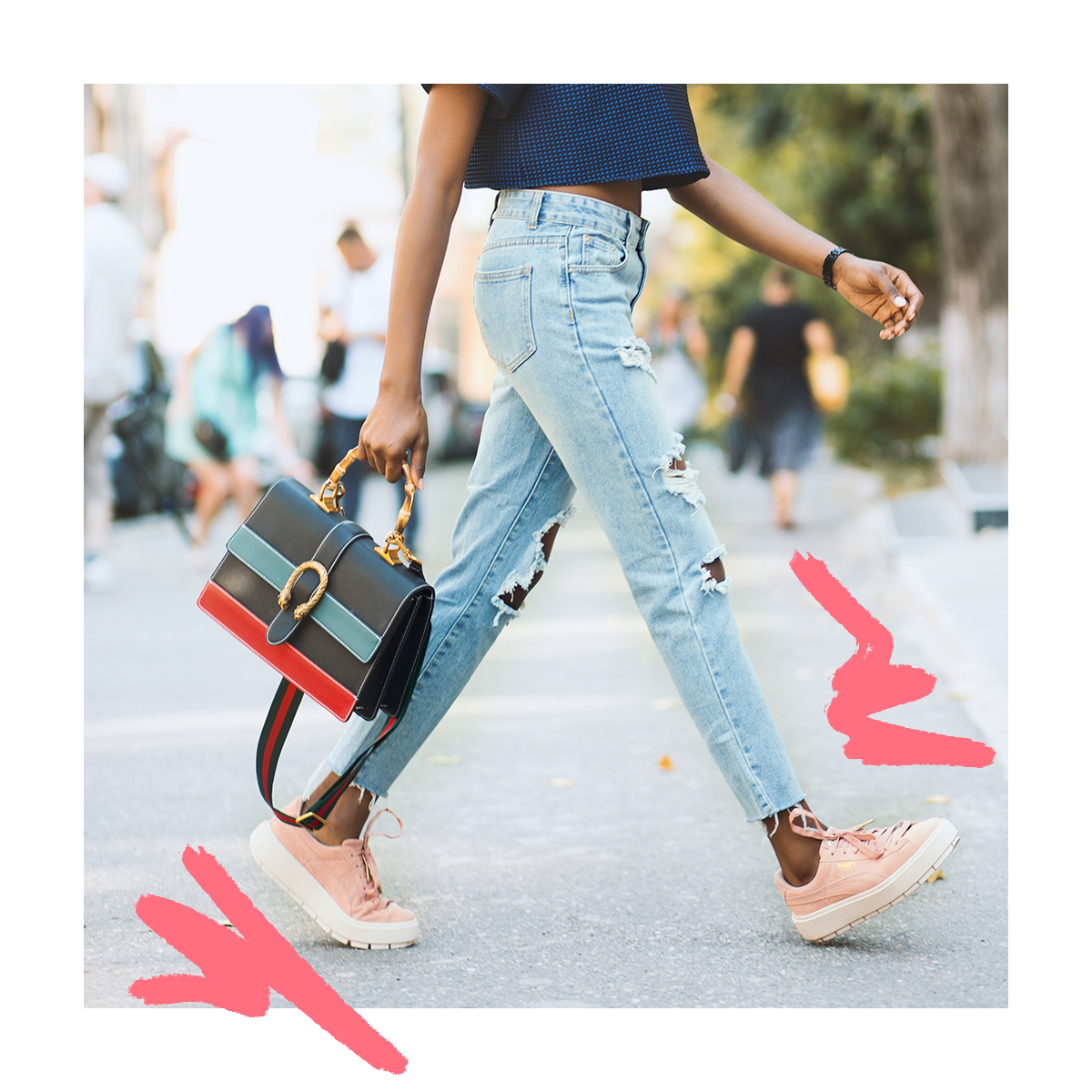 Street style and posts that show movement inspire a feel-good moment