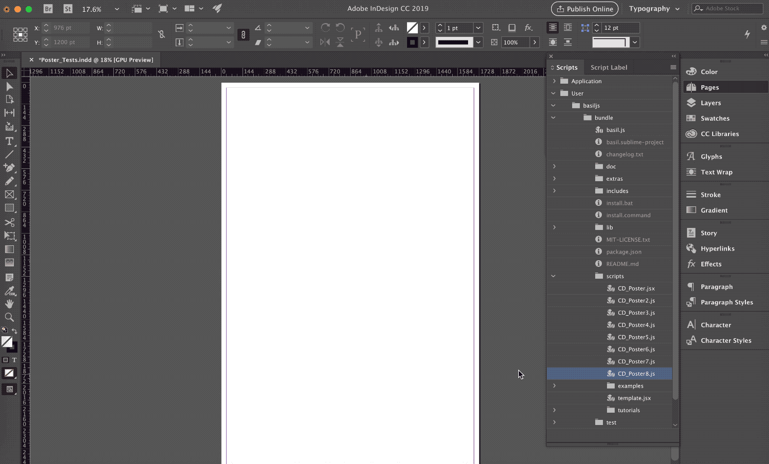 script running in Indesign