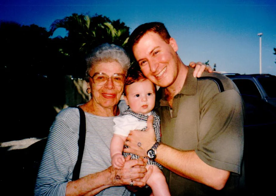 Aunt Sylvia, my son and I — 2002.