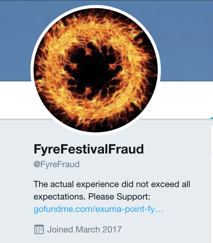 A very active counter-account, also mentioned on Netflix’s documentary about Fyre