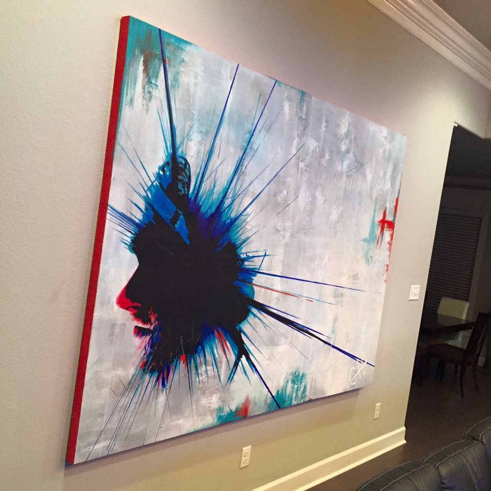 Man In Blue Painting by Casey Lynn Hancock 6