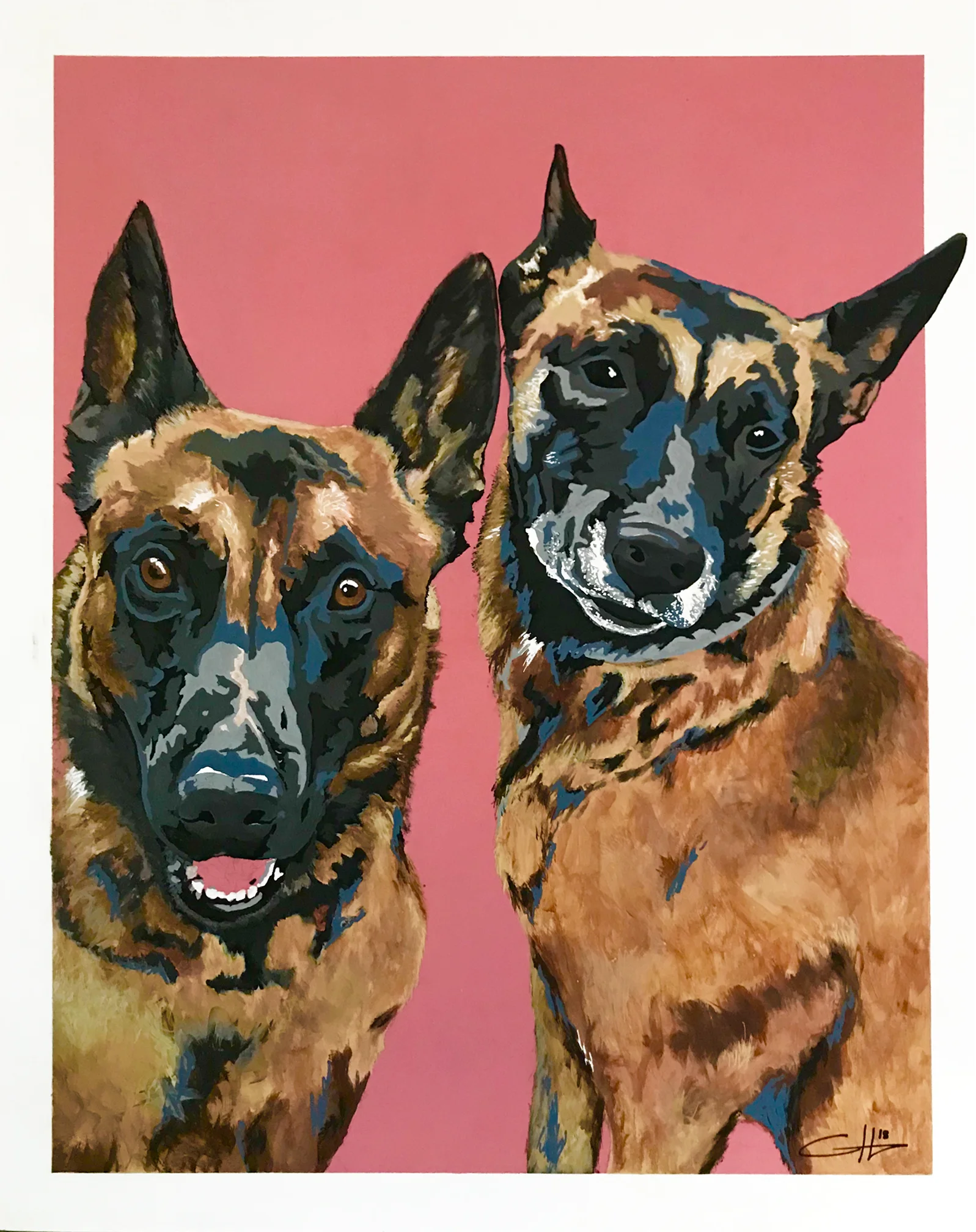 Belgian Malinois Painting By Casey Lynn Hancock
