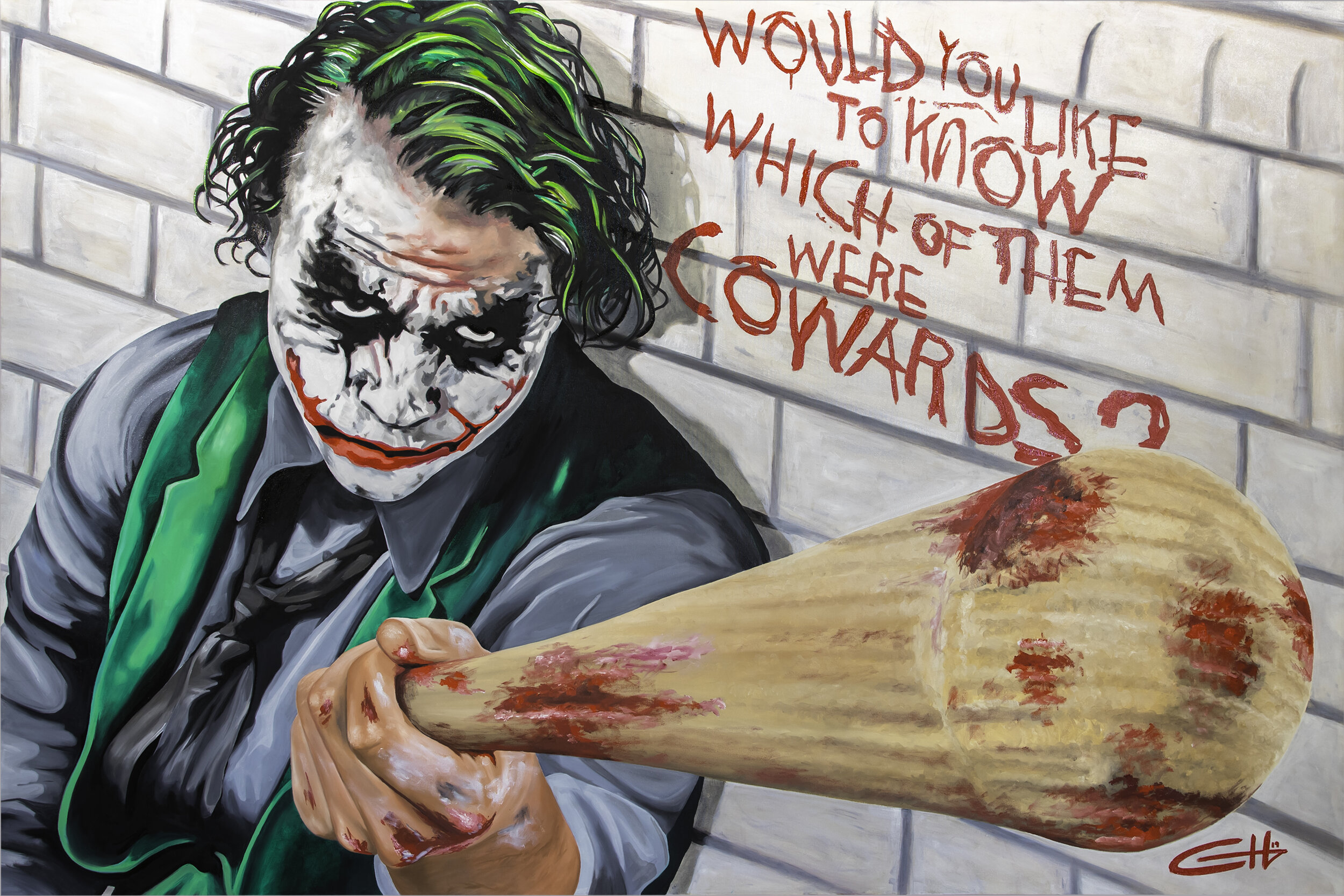 Joker painting by artist Casey Lynn Hancock