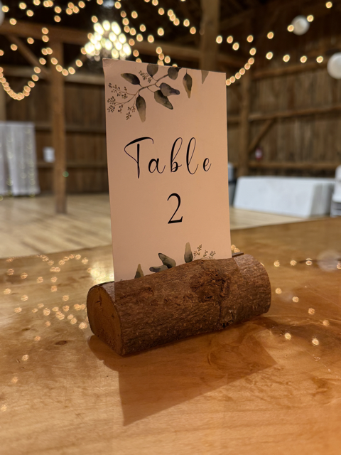 Wood Branch Table Number Holders