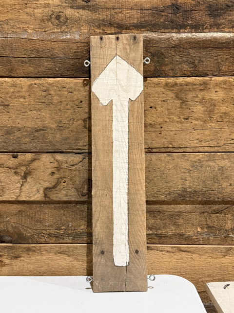 White Wooden Arrow Sign