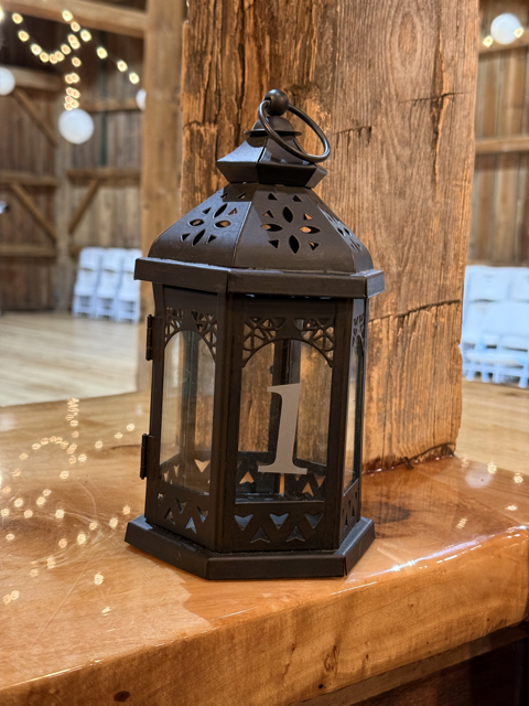 Black Table Number Lanterns