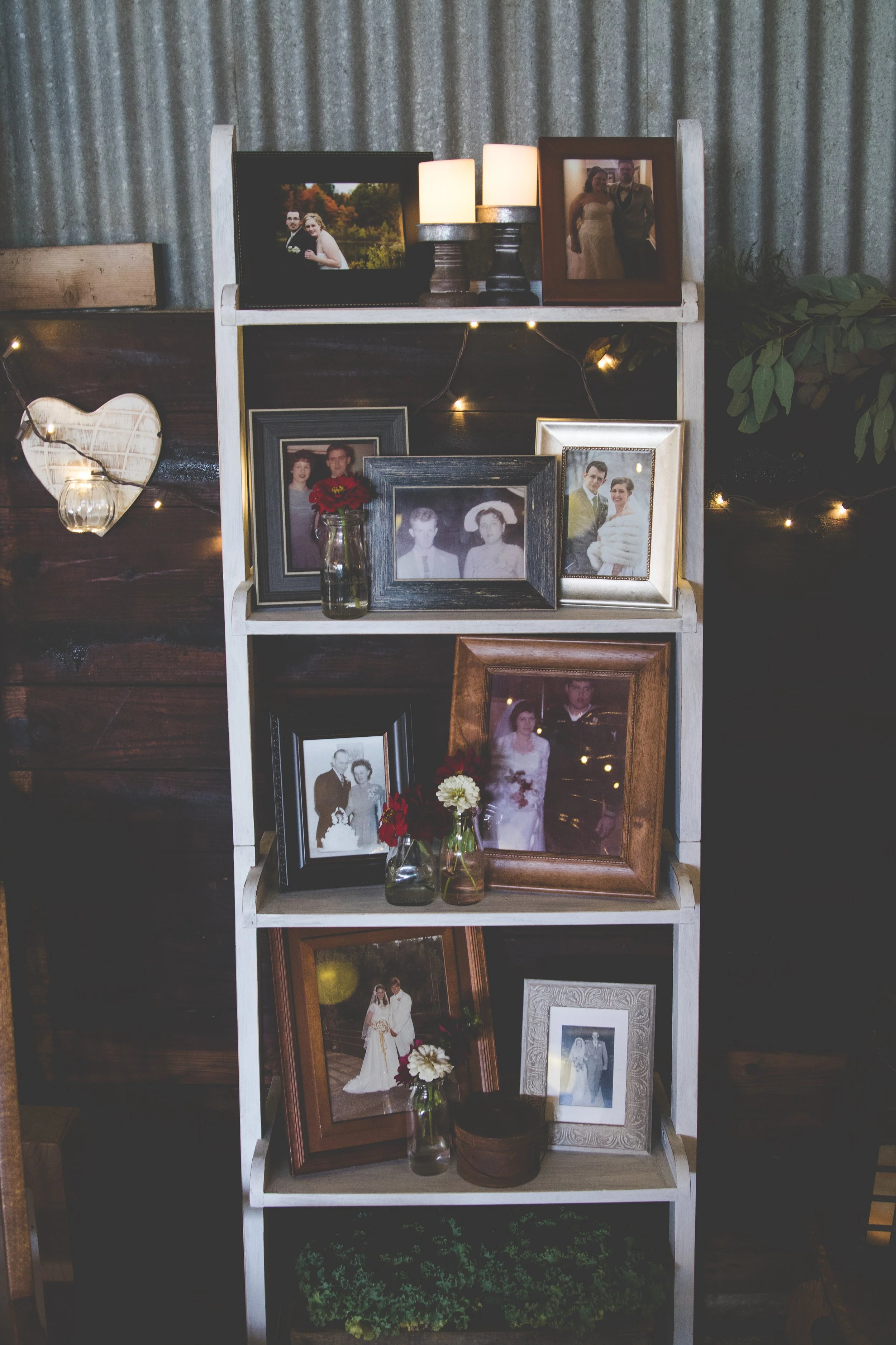 White Wooden Ladder Display