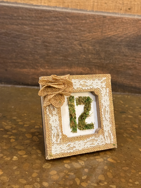 Wooden Mossy Table Number Signs