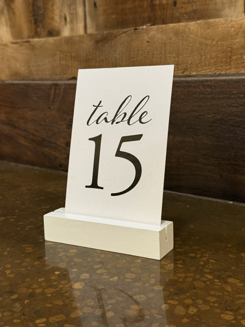 White Table Number Holders