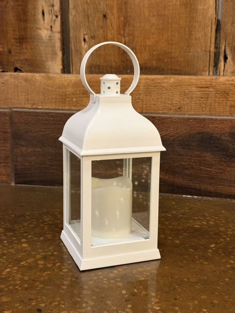 Mini White Lanterns with Candles