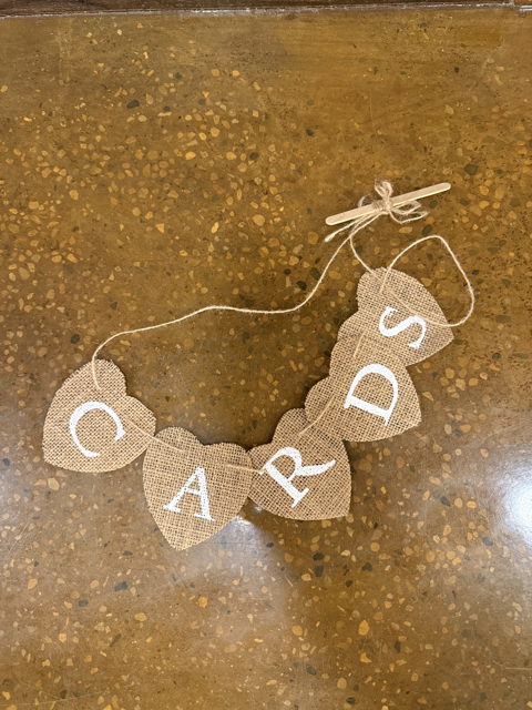 "Cards" Burlap Sign