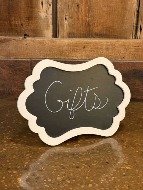 White Chalkboard Gifts Sign