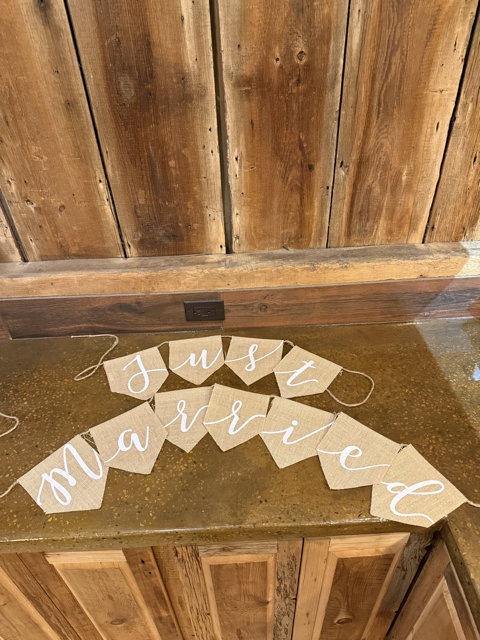 Just Married Burlap Sign