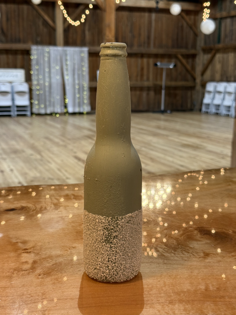 Green Painted Bottle Vases