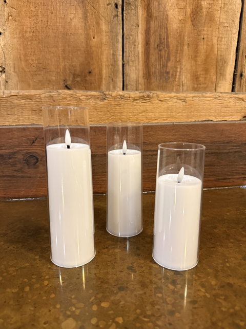 Flameless LED Candles (small, medium, and large)
