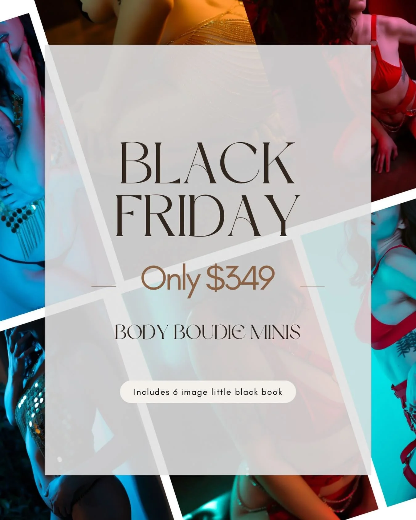 Only TWO spots remain for this killer boudoir deal!

Dare to bare it in January with a Boudie body mini. These sessions are exclusively body shots and will be sure to be 🔥 

Sessions are $349 AND include a 6 image little black book 😮 

The perfect 