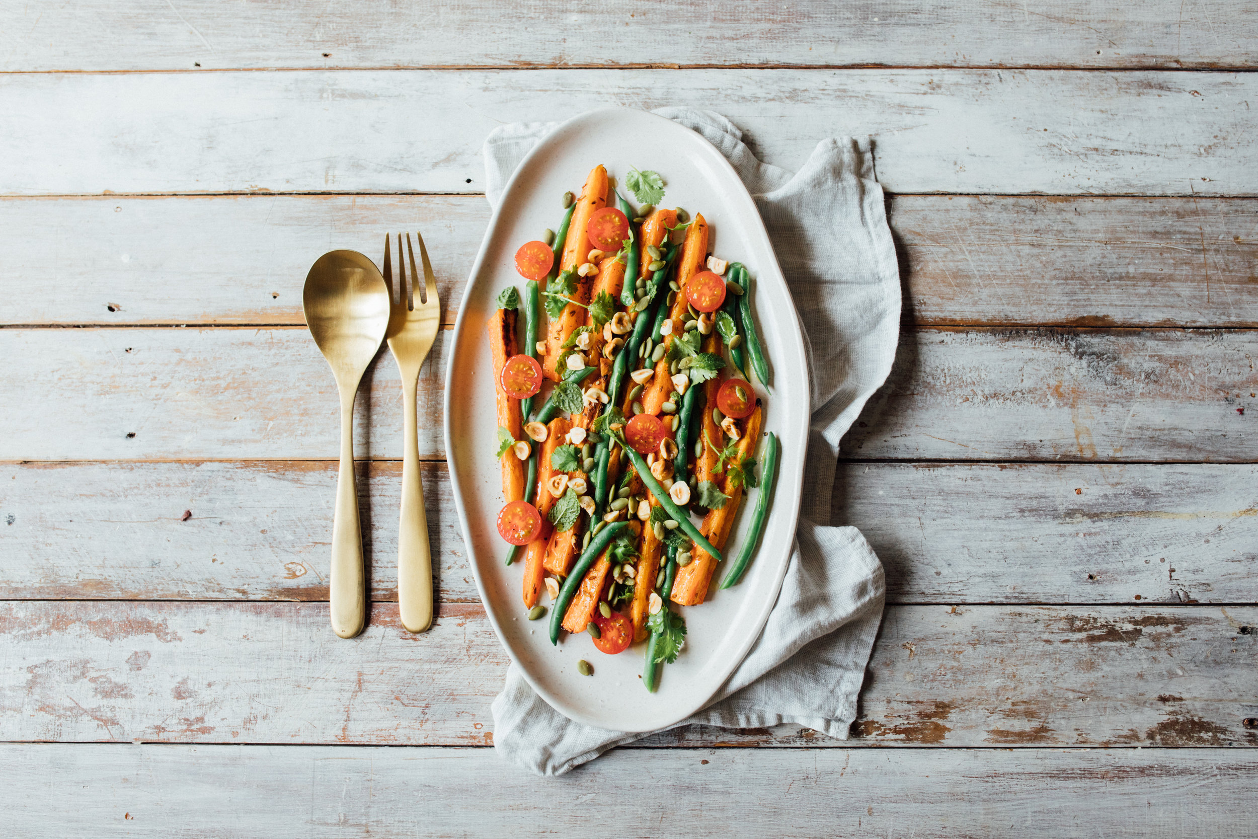 Roasted Carrot &amp; Green Bean Salad