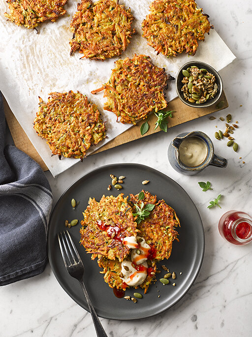 Vegetable Fritters with seed sprinkle