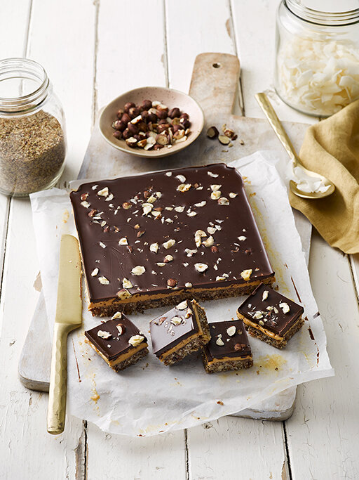 Raw Choc Hazelnut &amp; Peanut Slice