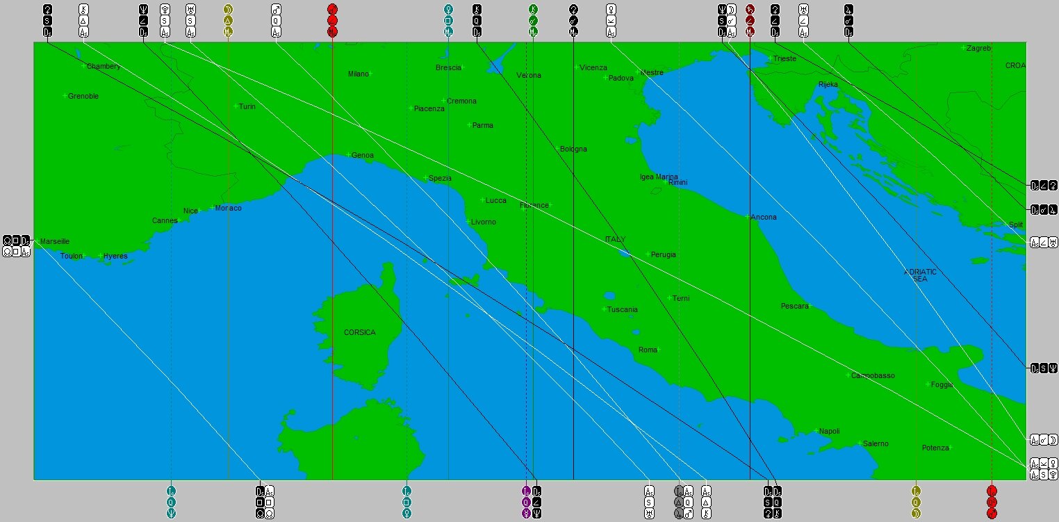 My astrocartography lines for Italy