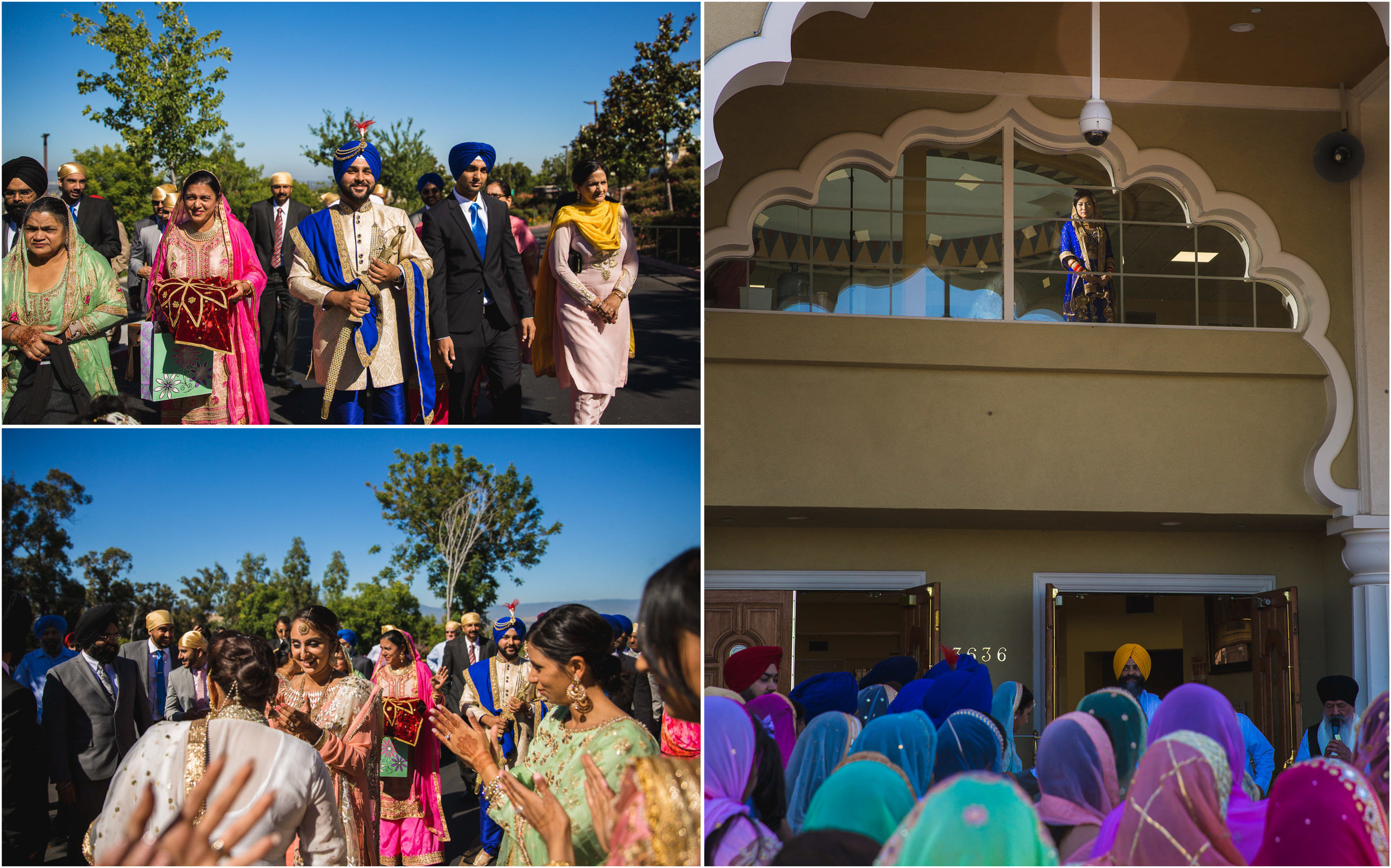 The day started with the Barat, in which the friends and family members parade Baldeep towards the Sikh Gurdwara where Amanda was waiting and watching from above.