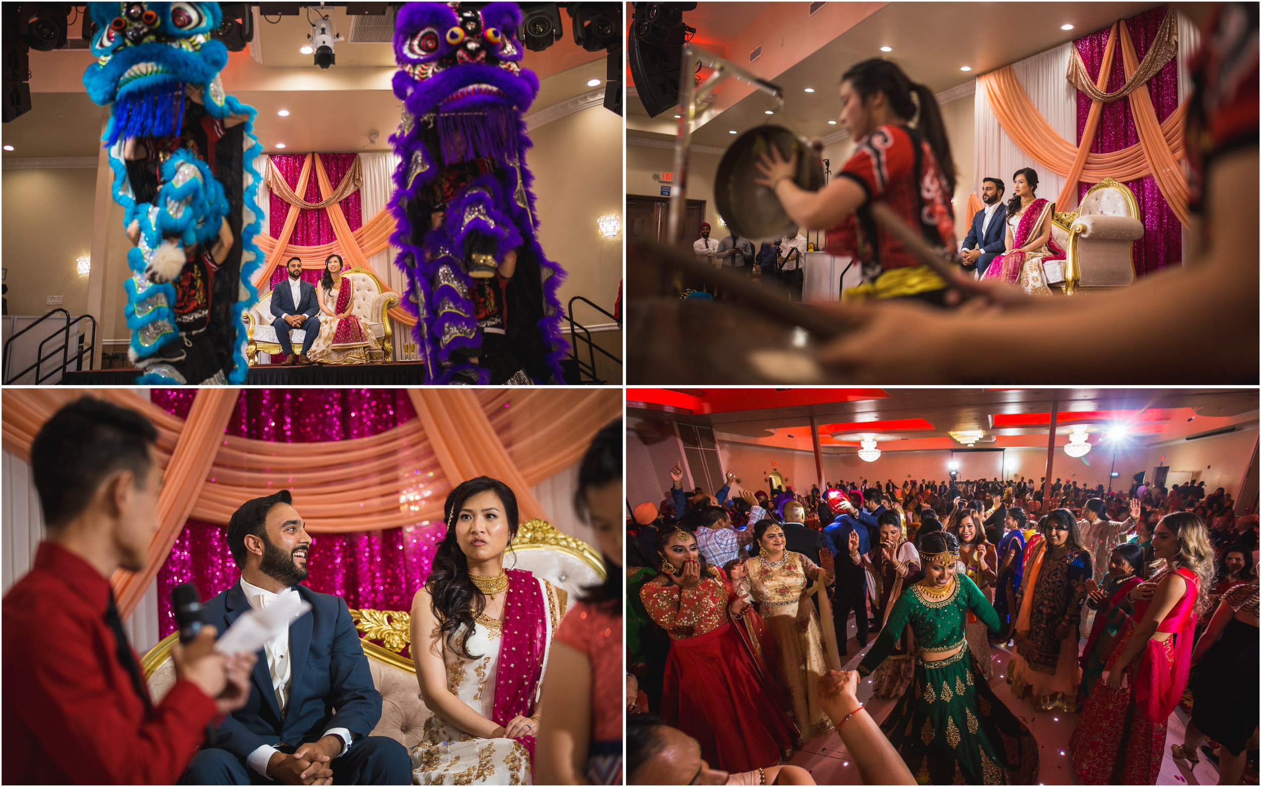 Reception started at Aria, Milpitas, with a nice surprise performance from the Far East Dragon Lion Dancing team. This was followed with toasts (or roast, hence Amanda’s reaction), and lively dancing.