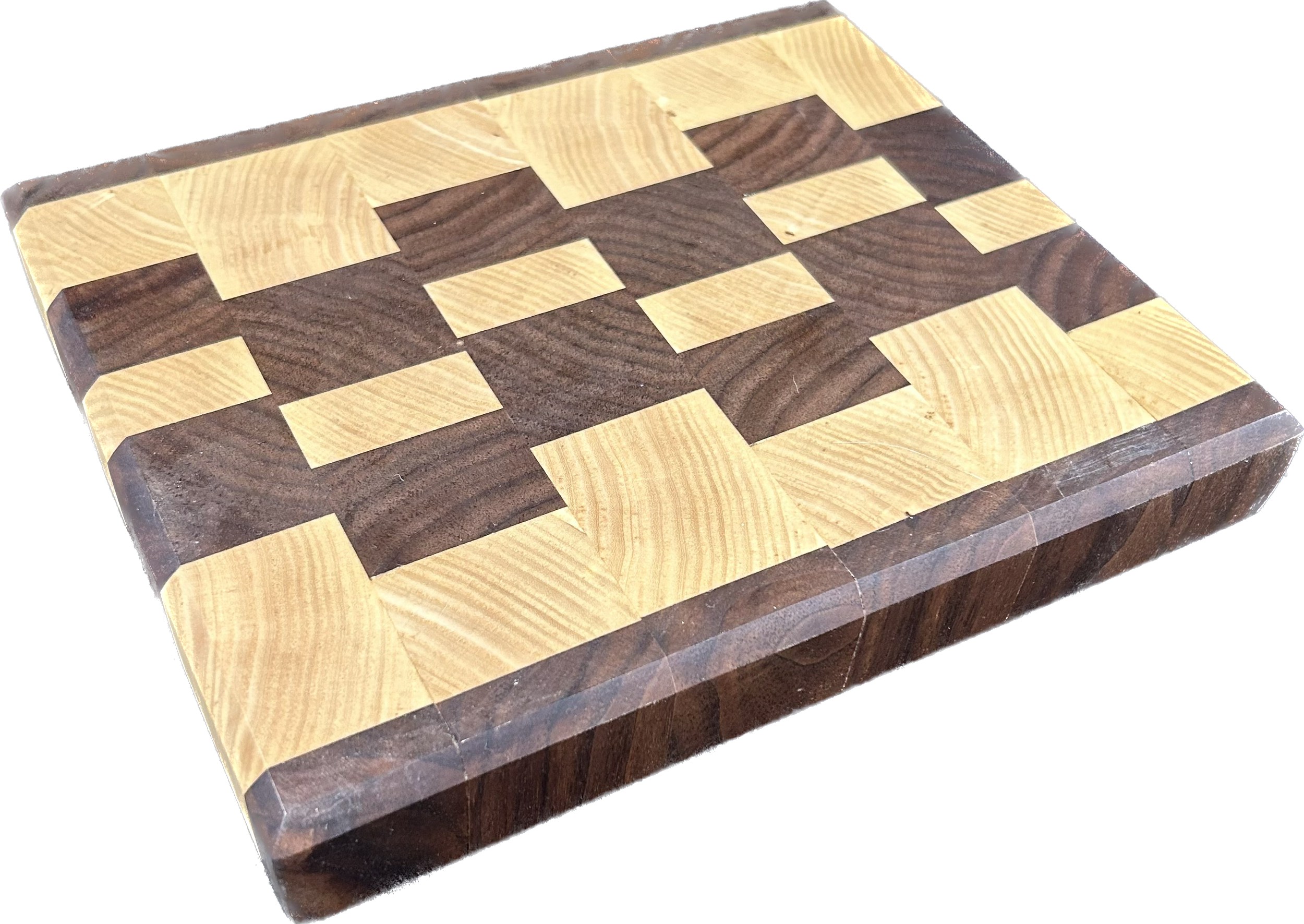 Small Black Walnut and Maple End Grain Cutting Board — Hunter Design Company