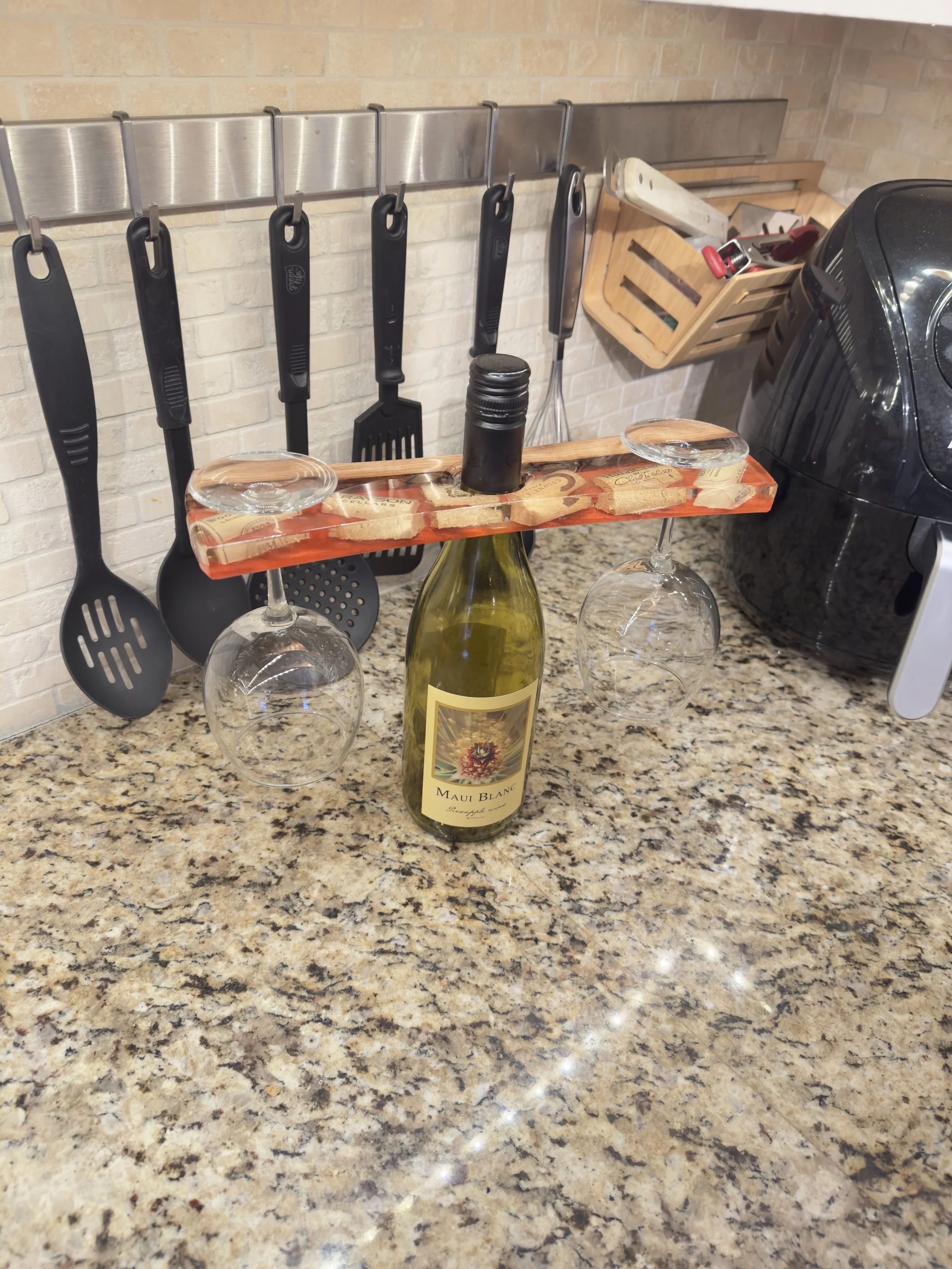 Black Walnut Wine Cork Wine Balancer  Hunter Design Company
