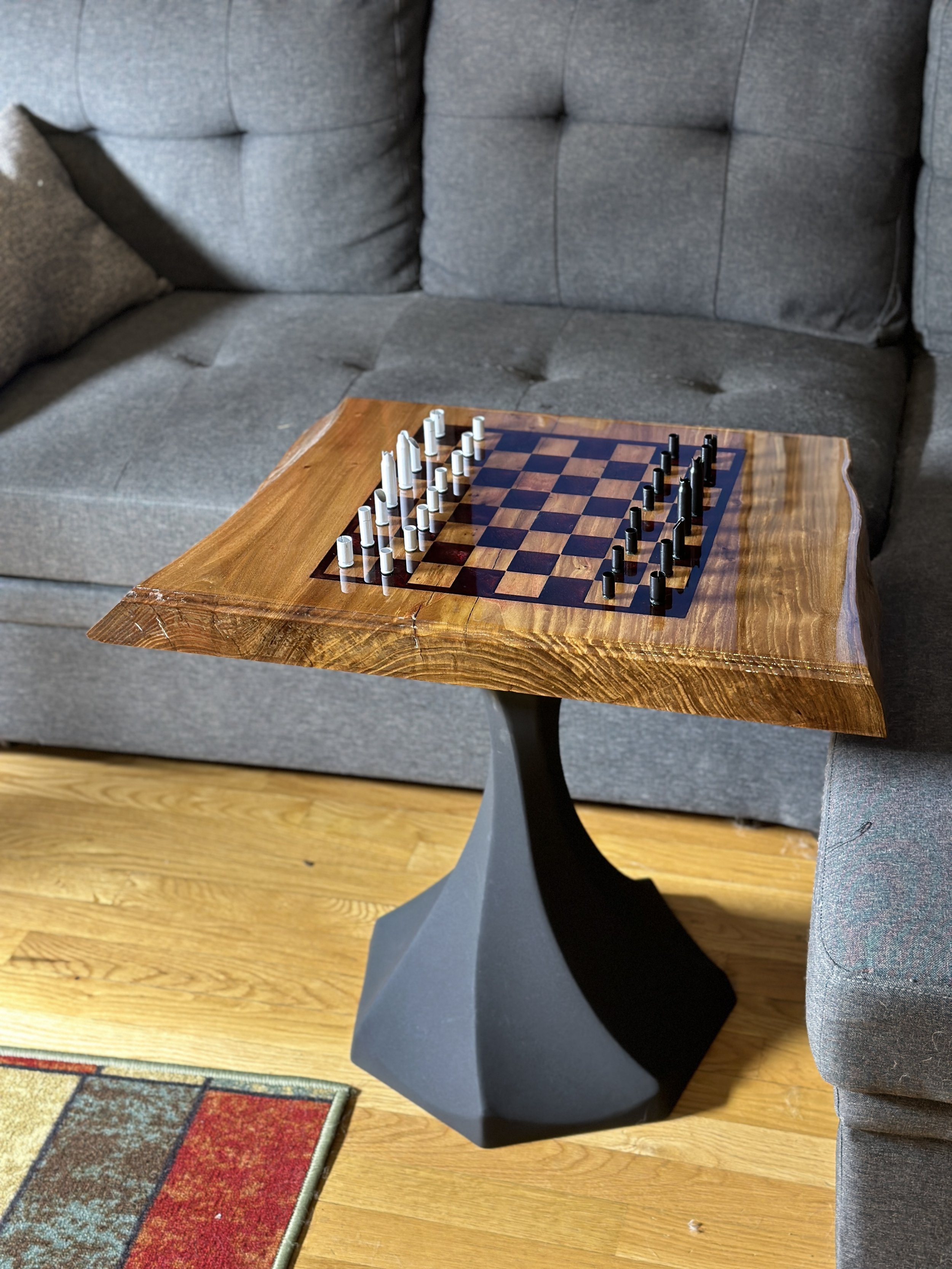 Red Lava Maple Wood Chess Board (With Border)