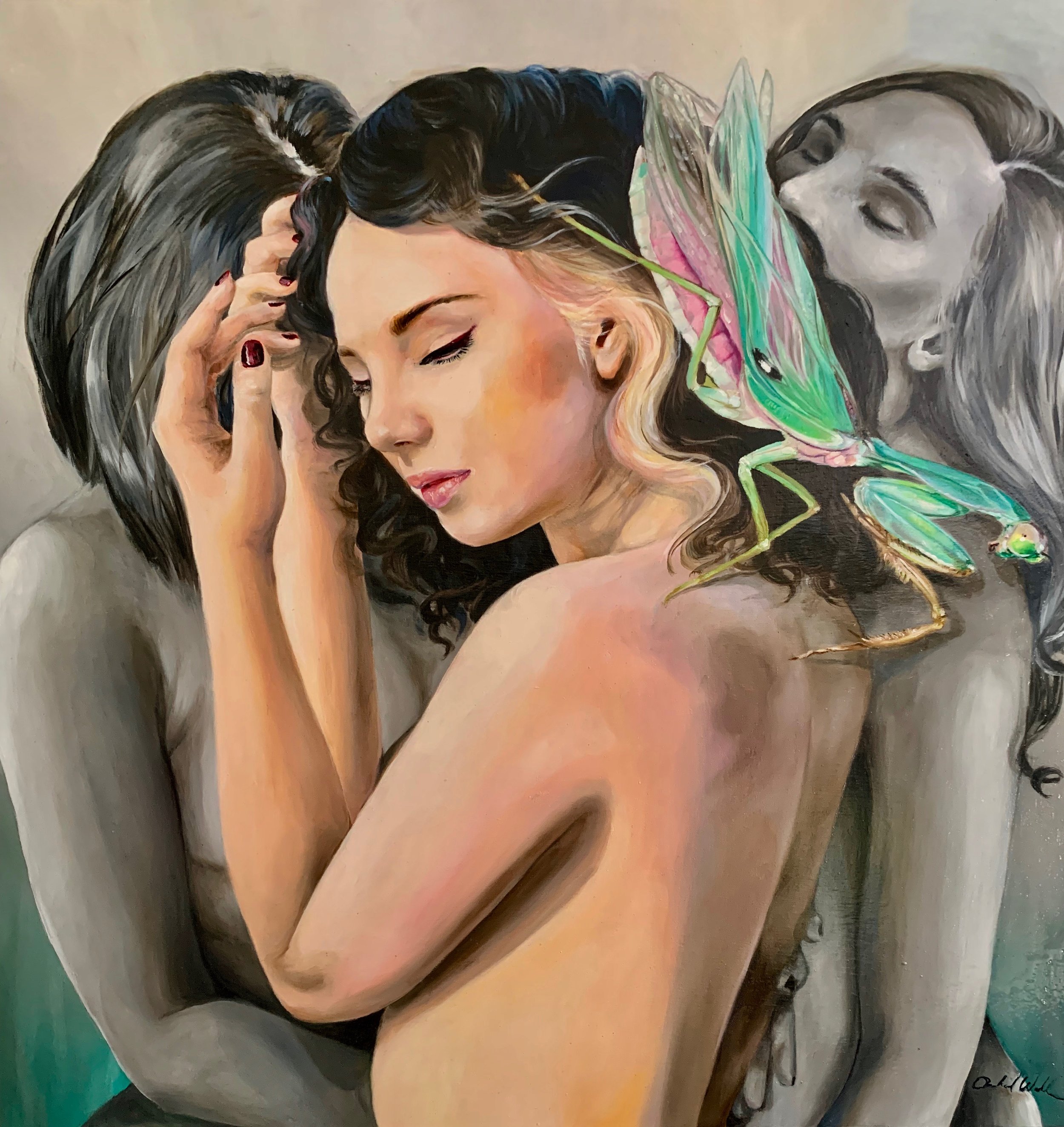 “Femme Fatale” 18” x 18” Oil on Wood Panel 2019