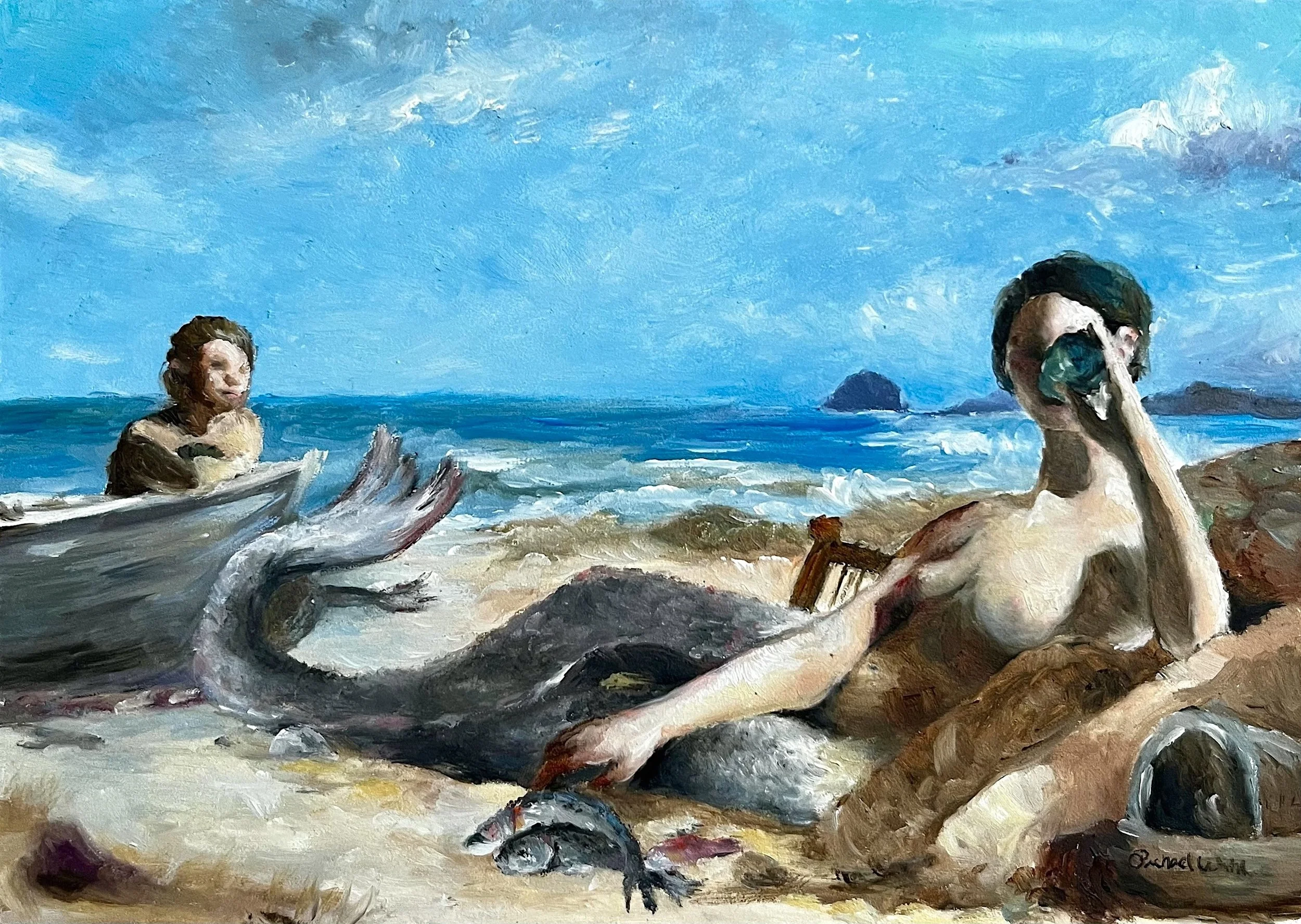 "Color Study of The Mermaid or Catch of the Day"