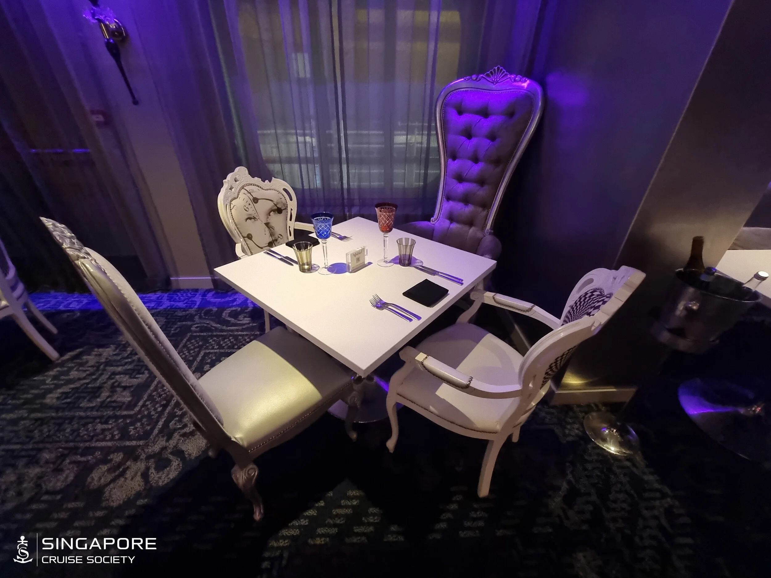 Dining establishments throughout the ship have transitioned to two guests per table.