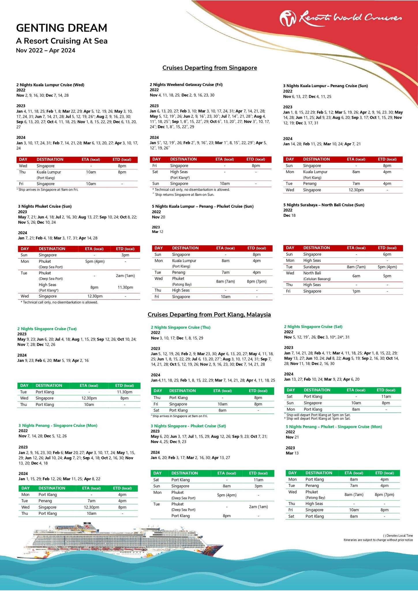 resort world genting cruise itinerary