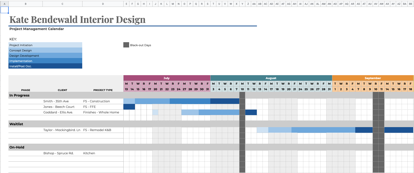 Interior Design Project Management Template