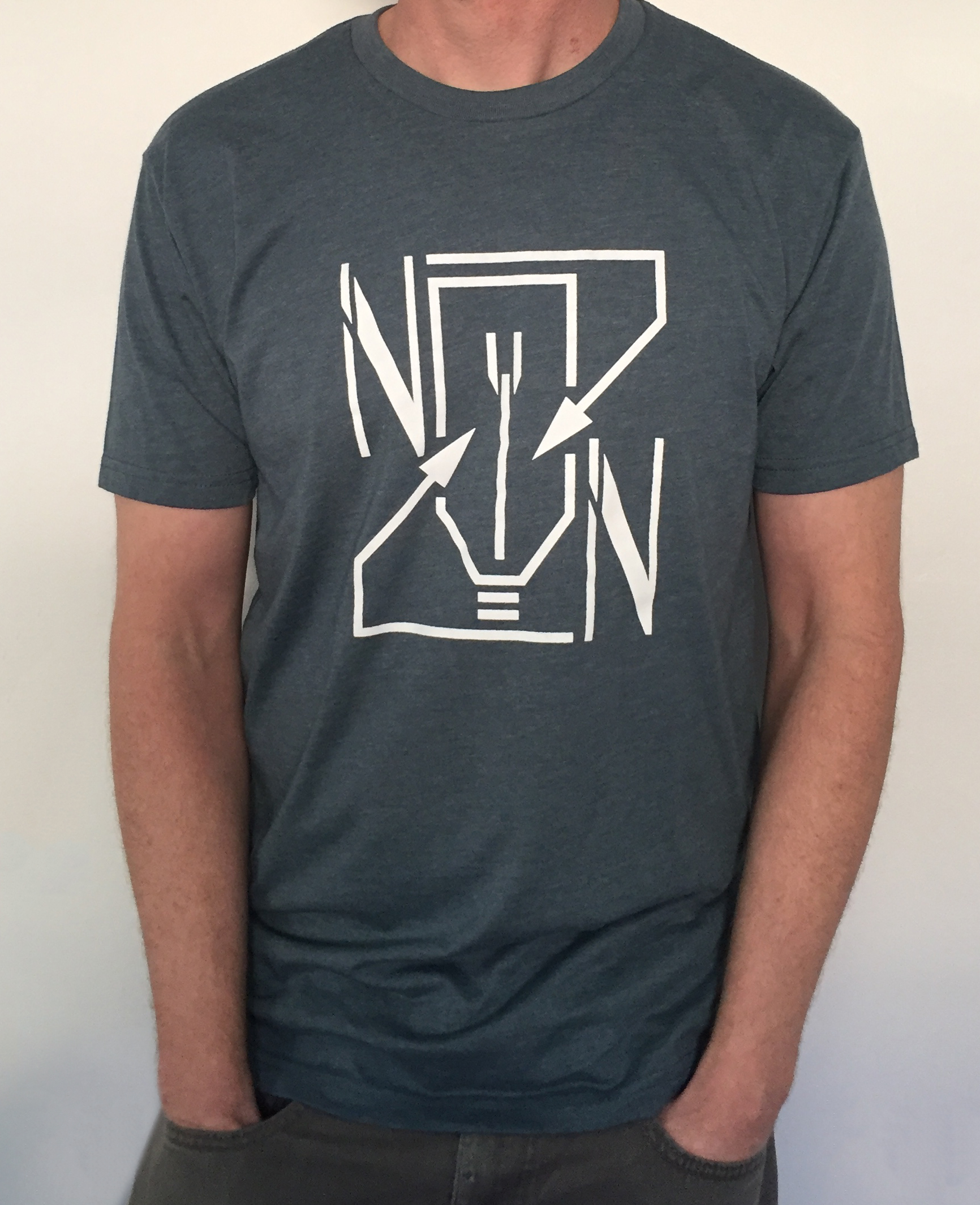 inLIGHTin Design Shirt - Mens (white on slate) 