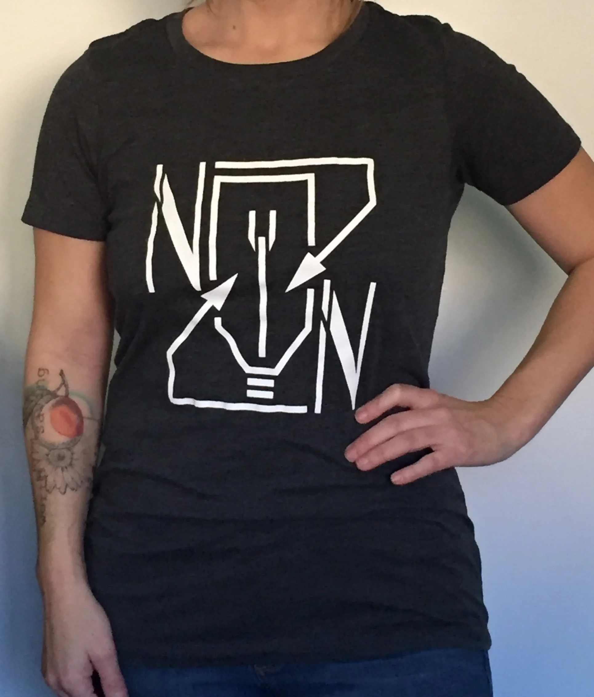 inLIGHTin Design Shirt - Womens (white on charcoal)