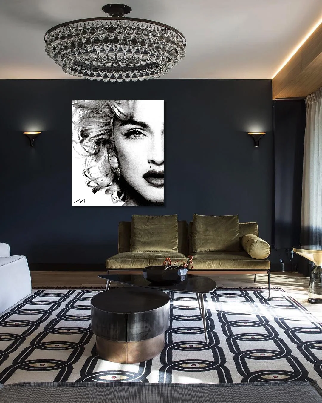 Limited Edition 42” x 48” This piece was inspired by a question … Madonna … The “Queen of Pop” … Would you say she is a Rebel or a Romantic ?