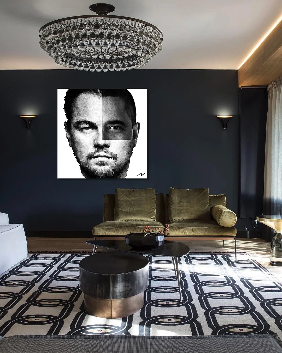 48” x 48” This piece was inspired by a question … DiCaprio and Obama … Two of the most influential environmentalists … Whose influence will have the most effect towards saving the planet ?