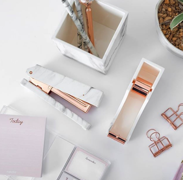 Inspiration: Marble desk supplies courtesy of DressMyDesk
