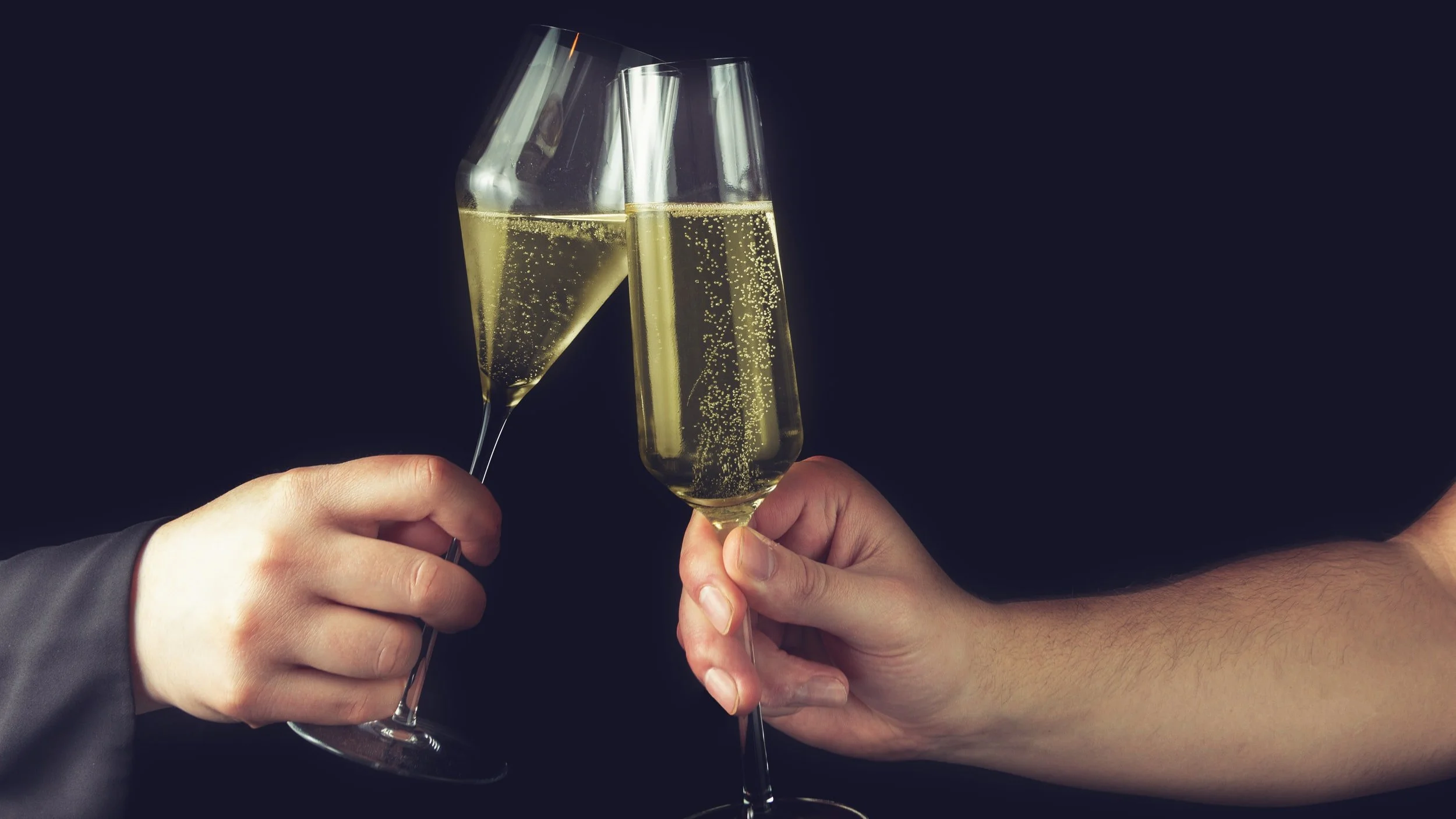 Sparkling wine on arrival