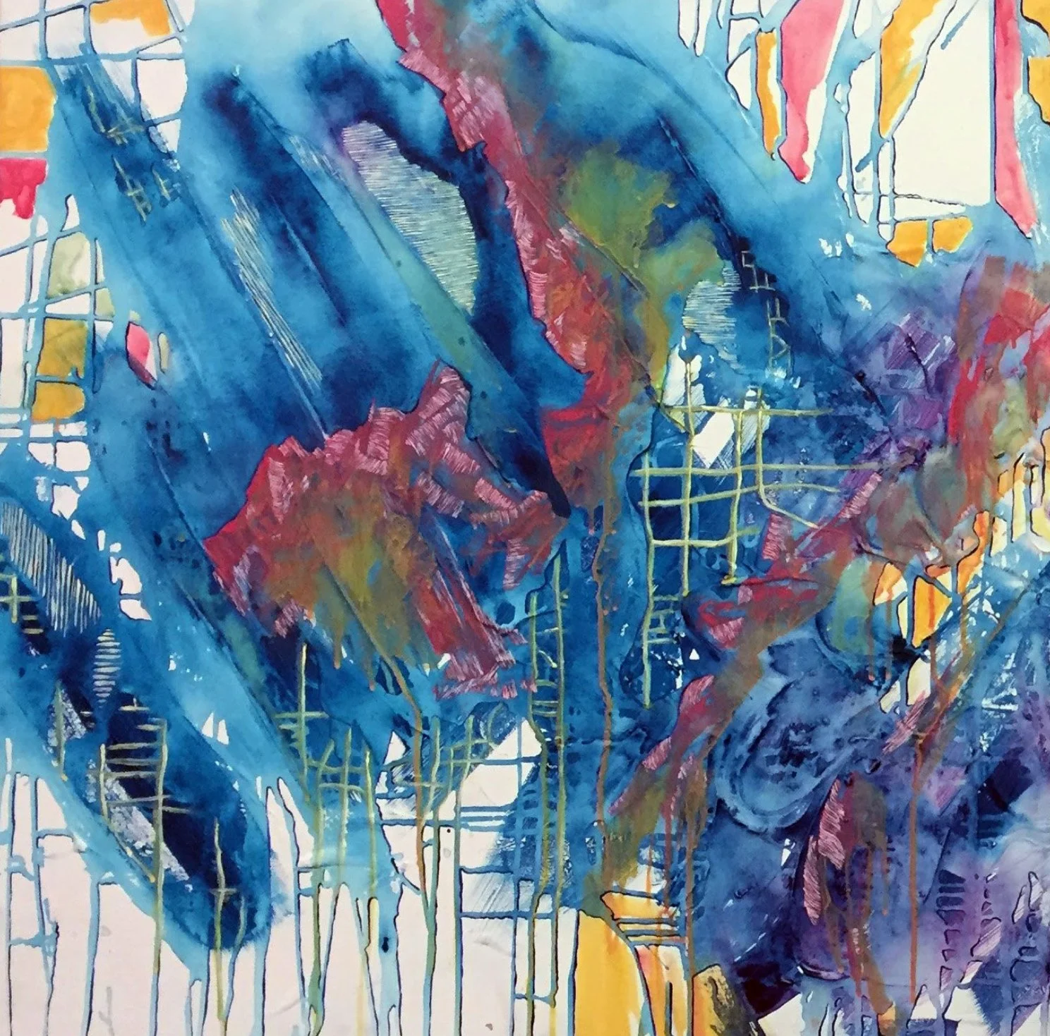 "So It Begins" | Mixed media on canvas | 30in x 30in