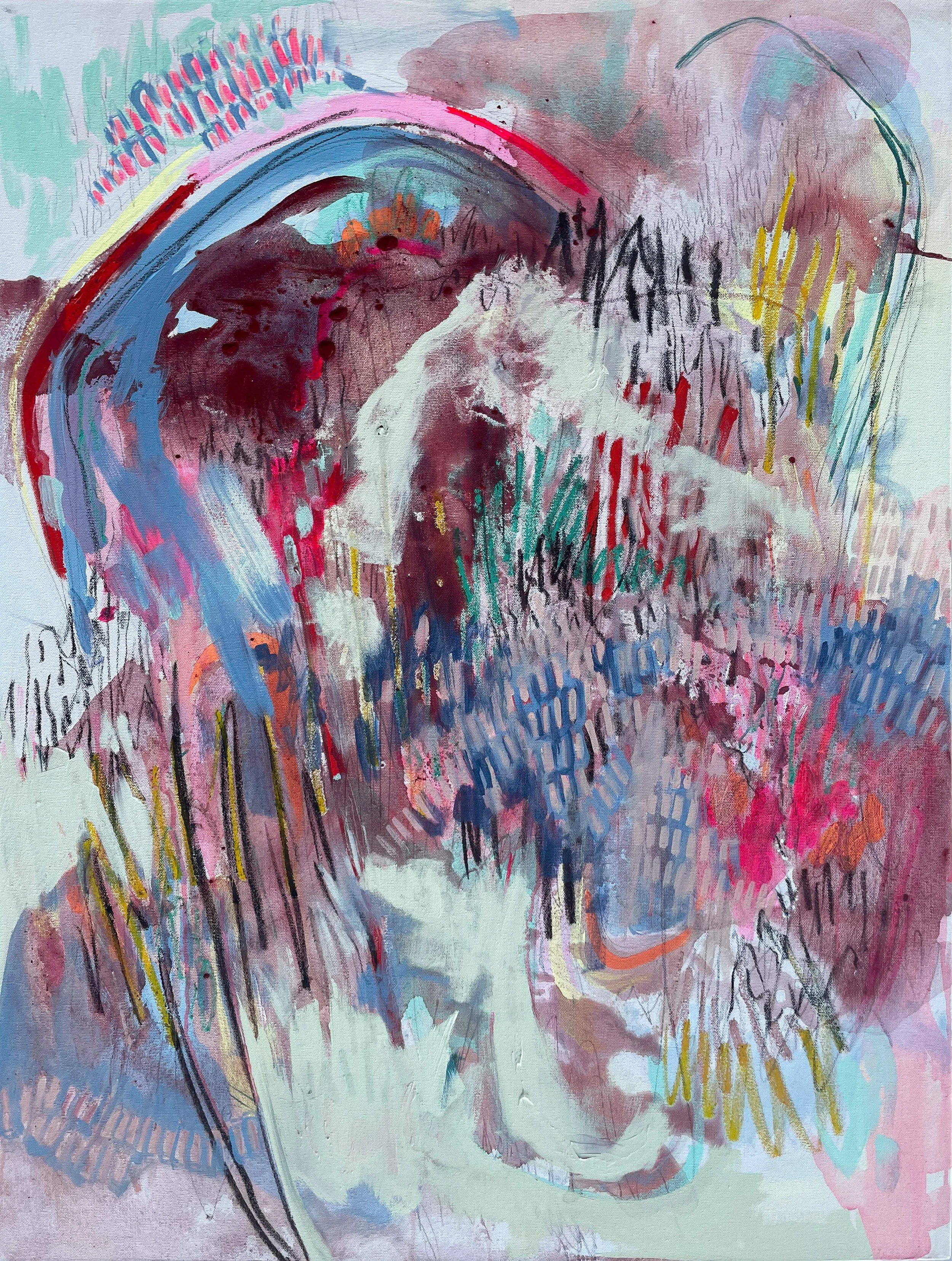 "Background Noise" | Mixed media on canvas | 40in x 30in