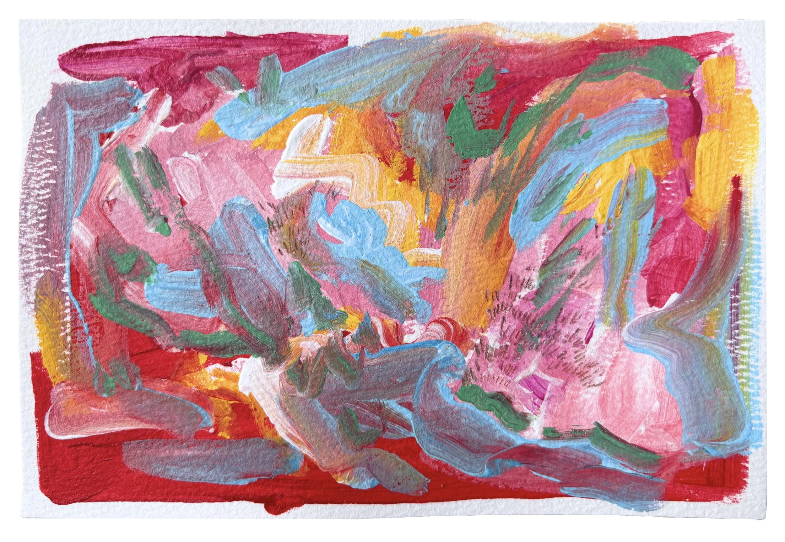 "Mid-morning Meditations No.2" | Acrylic on paper | 5in x 7in