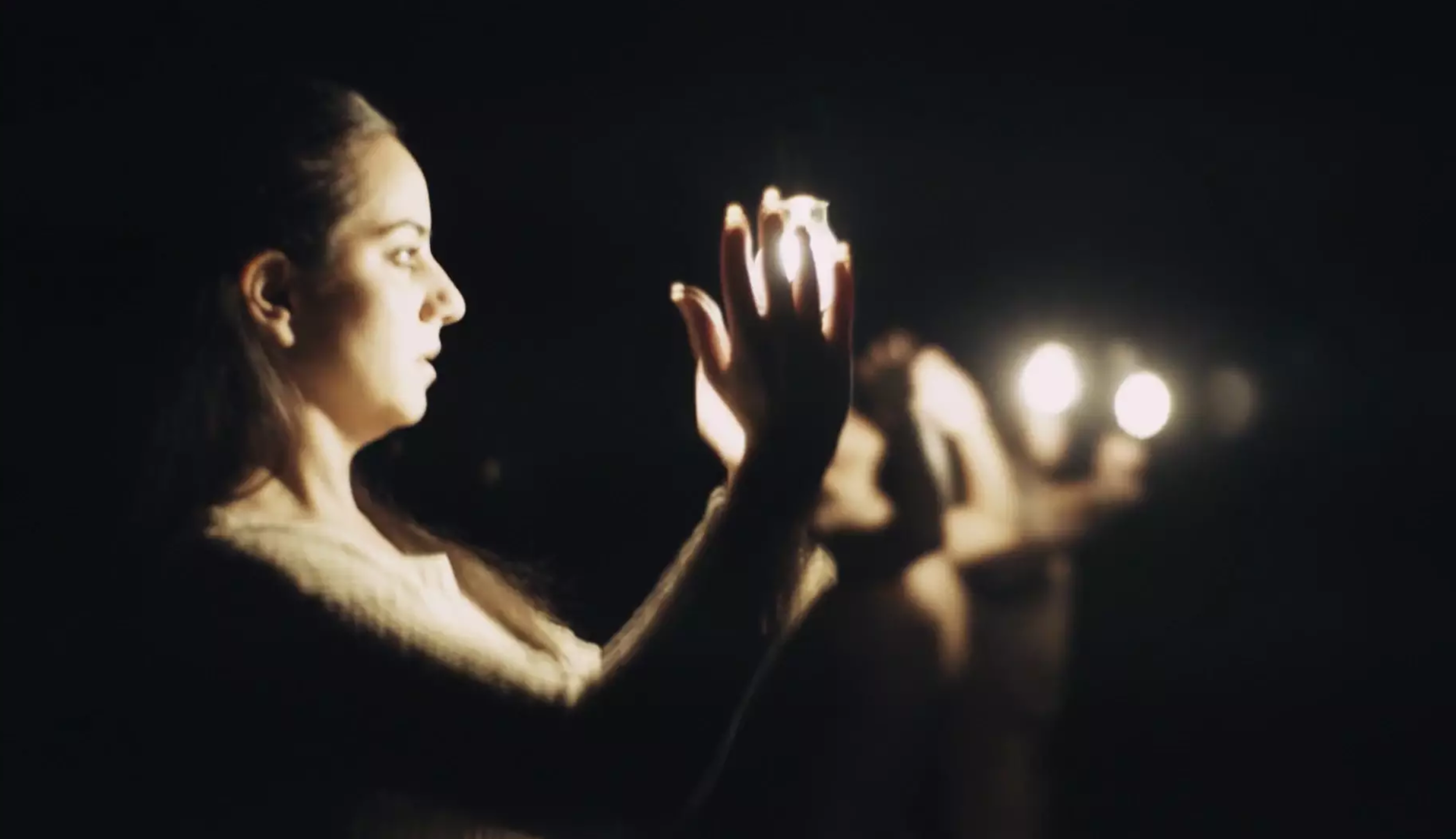    Point    March 2017  Programmed lights dim to moments in the music and in turn trigger reactions from the three dancers, who look to the lights as points in space, as well as points in time, for their own personal reflection.  Dancers - Nanneh Che