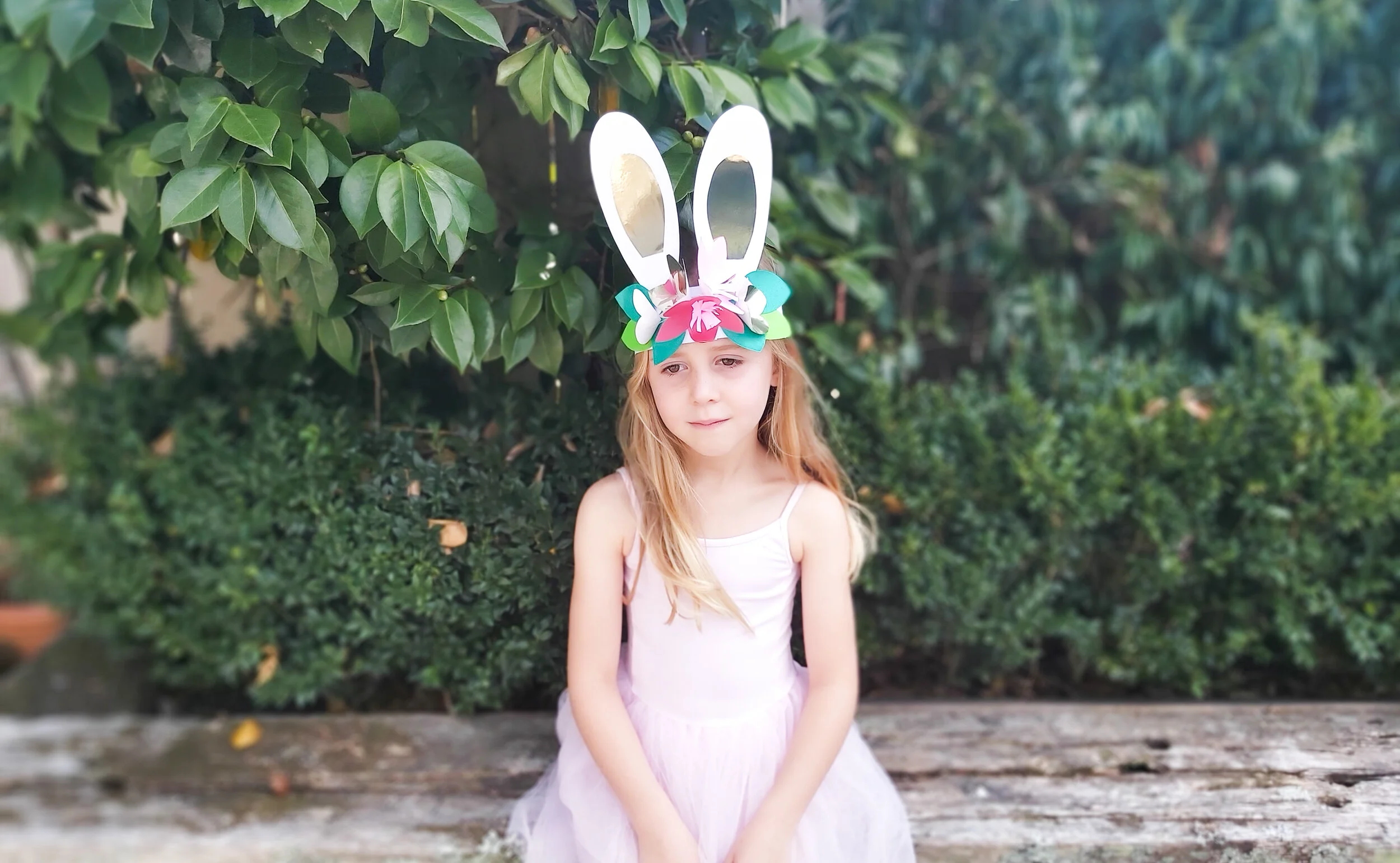 DIY Paper flower Bunny ear crown