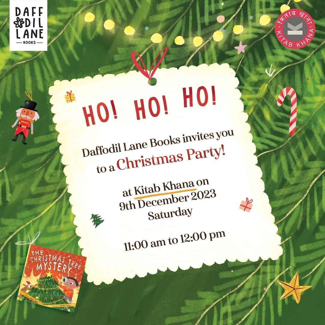 Team DLB is getting Christmassy! Join us for a Christmas Party at @kitabkhanabooks with @suitcaseofstories and @urvashidubeyy ! There will be a storytelling of The Christmas Tree Mystery, an activity, and you might even find yourself leaving with a p