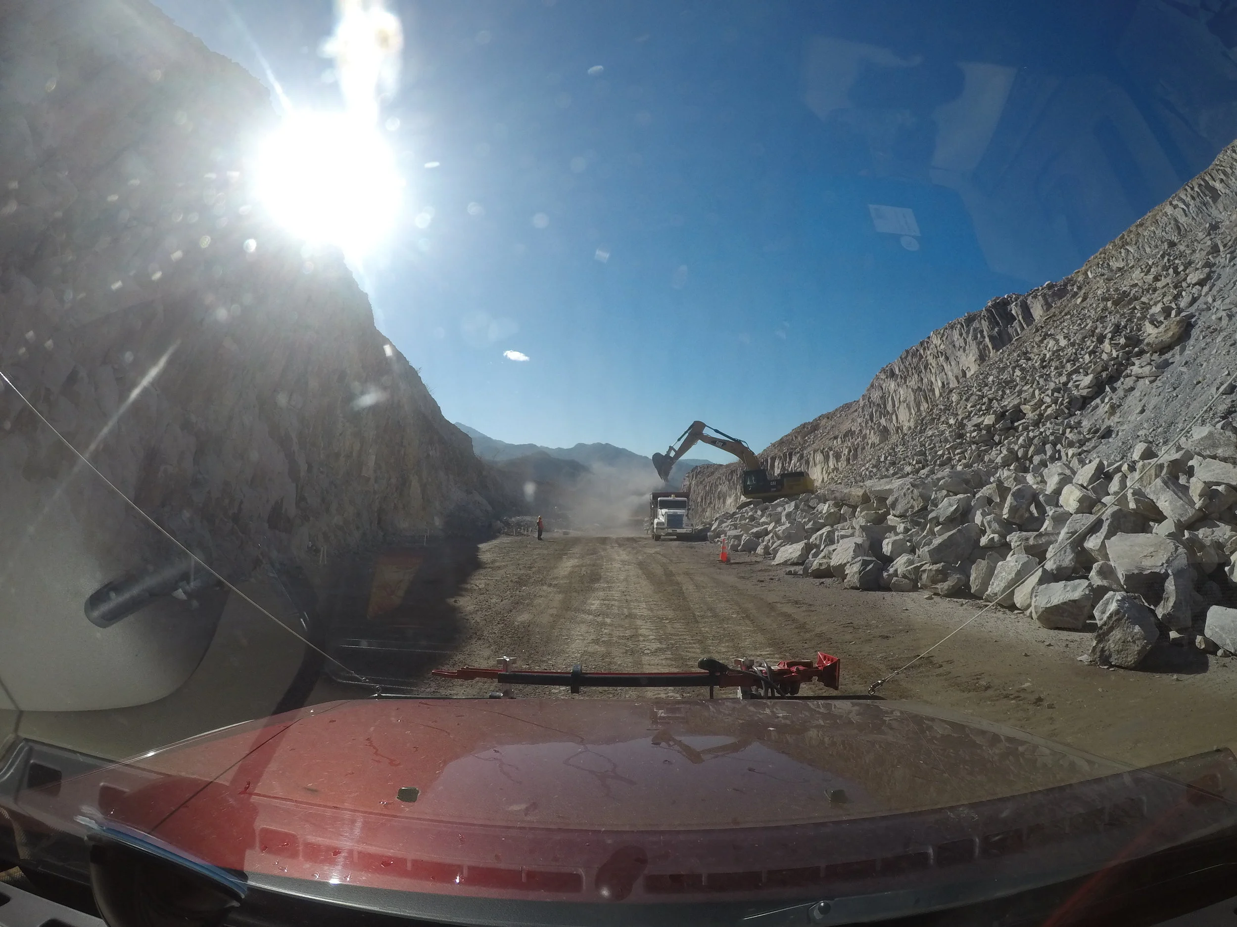 Navigating a closed highway. I drove through 50km of this, all the time hoping that the highway would eventually join up to Pan-American highway (which it eventually did)